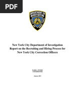 Download New York City Department of Investigation Report on the Recruiting and Hiring Process for New York City Correction Officers by NEW YORK DAILY NEWS SN252744592 doc pdf
