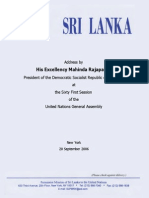 His Excellency Mahinda Rajapaksa: Address by