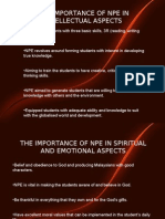 The Importance of Npe in Intellectual Aspects