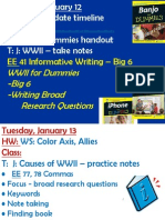 EE 41 Informative Writing - Big 6: WWII For Dummies - Big 6 - Writing Broad Research Questions
