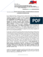 Acta de asistencia de una sola parte a reunión mesa de diálogo