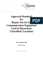 Approval Standard For Repair Service For Communication Equipment Used in Hazardous (Classified) Locations
