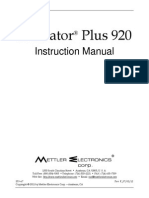 Mettler Sonicator Plus 920 User Manual