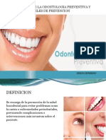 Importancia de La Odontologia Preventiva y Niveles de