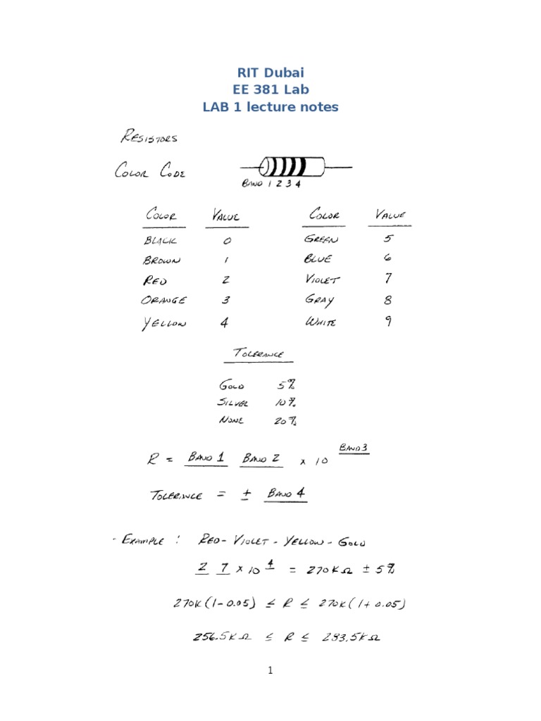 RIT Dubai EE 381 Lab 1 Notes | PDF | Computers