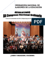 Resolutivos XII Congreso Nacional Ordinario Cnte