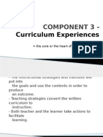COMPONENT 3 - Curriculum Experiences