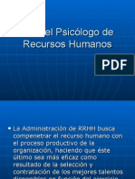 Rol Del Psicólogo de Recursos Humanos y Mecanismos de Coordinación