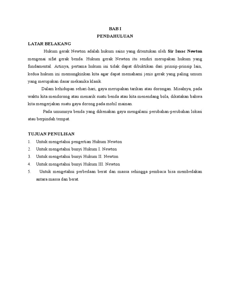 Aplikasi Hukum I Newton Dalam Kehidupan Sehari