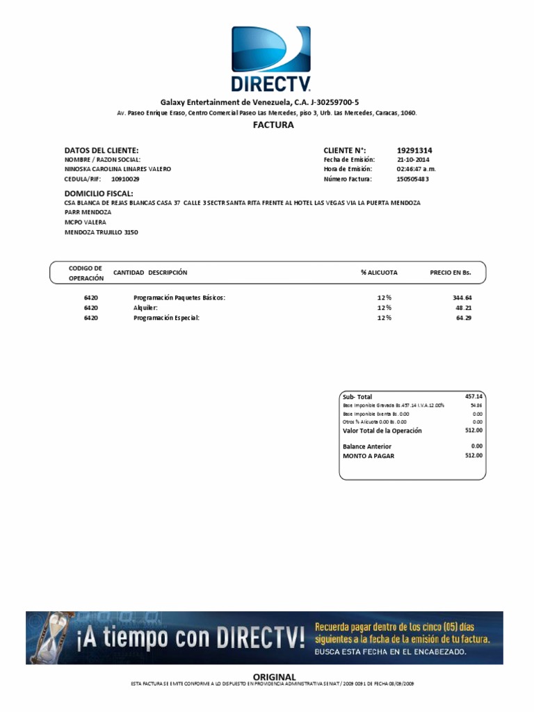 Directv Factura | PDF