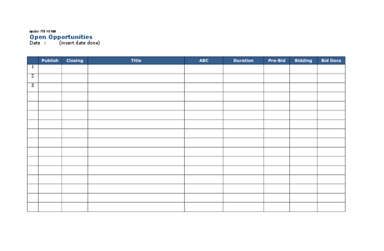 ITB Form for Open Opportunities | PDF | Teaching Methods & Materials ...