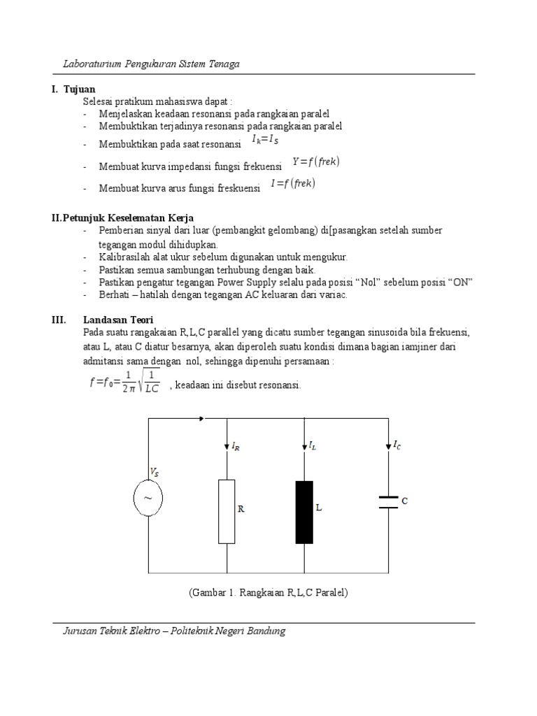Laporan Rangkaian Listrik 08 Resonansi Paralel