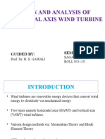 Design and Analysis of Horizontal Axis Wind Turbine: Guided By: Seminar by
