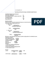 Topics: Break-Even Analysis, Operating and Financial Leverage, and Optimal Capital Structure