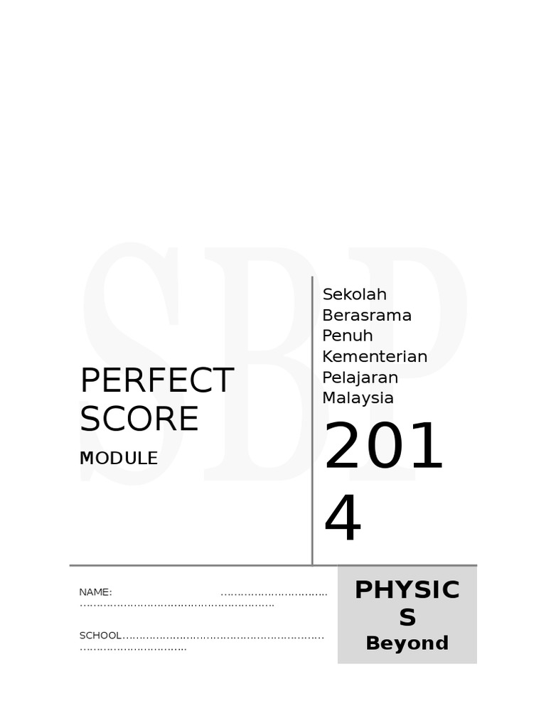 Modul Perfect Score Fizik SPM | PDF