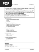 Topic T4: Pumps and Turbines AUTUMN 2013 Objectives: Laws To Calculate Pump Characteristics at Different Speeds