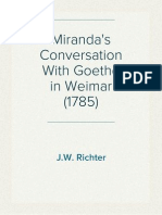 Miranda's Conversation With Goethe in Weimar (1785)