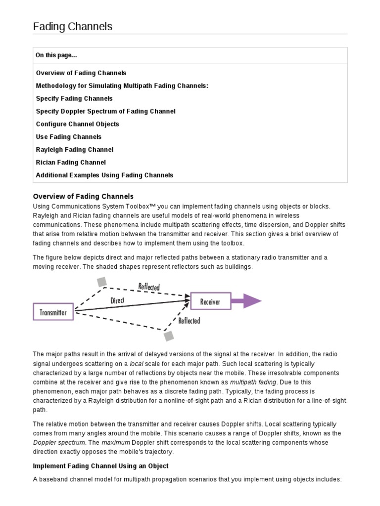 MATLAB-Simulink-Fading Channels PDF | PDF | Signal To Noise Ratio ...