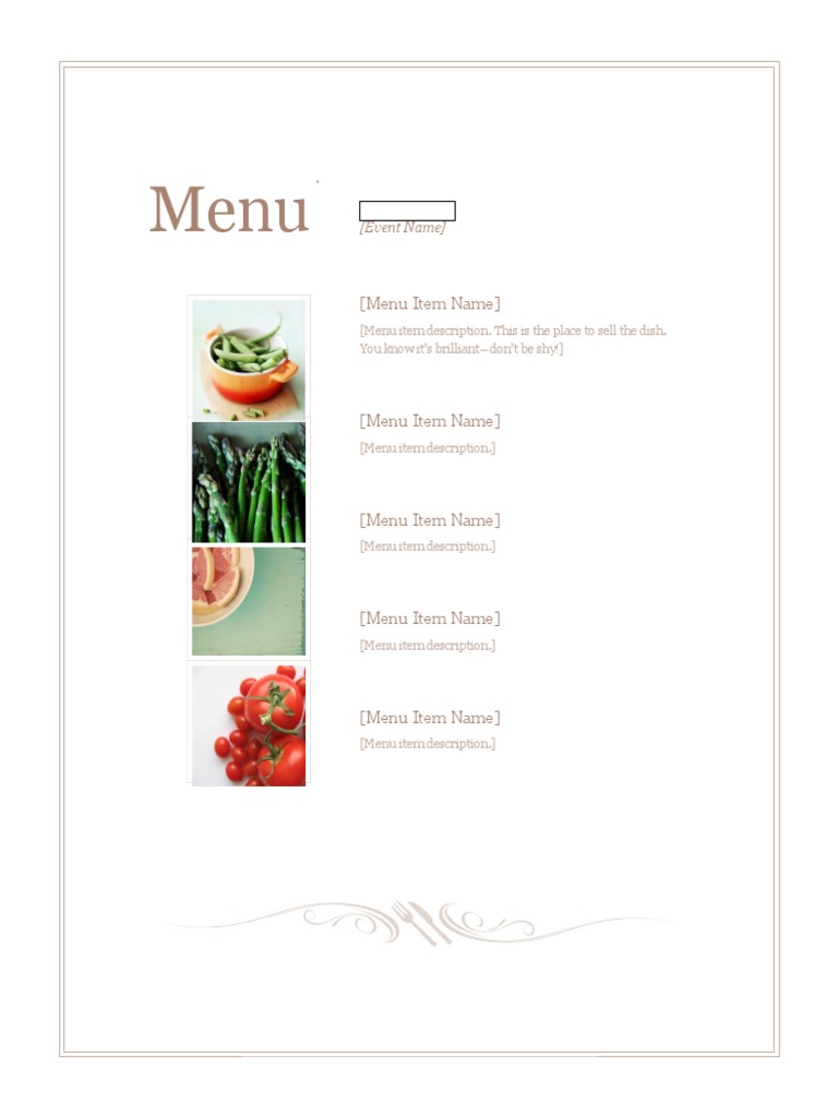 Detailed Menu Descriptions | PDF | Cooking, Food & Wine | Home & Garden