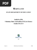 Download Maryland State Dept of Education Analysis of the Voluntary State Curriculum in Science by Achieve Inc SN25281111 doc pdf