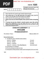 CBSE Class 10 English Question Paper SA2 2014