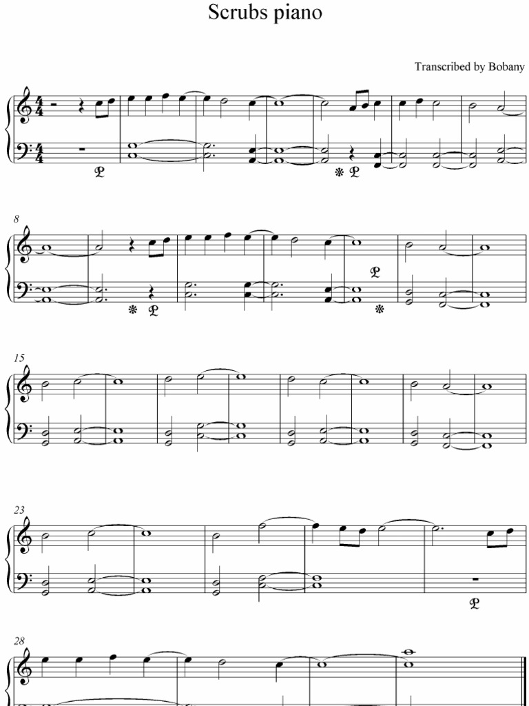 Scrubs piano music sheet