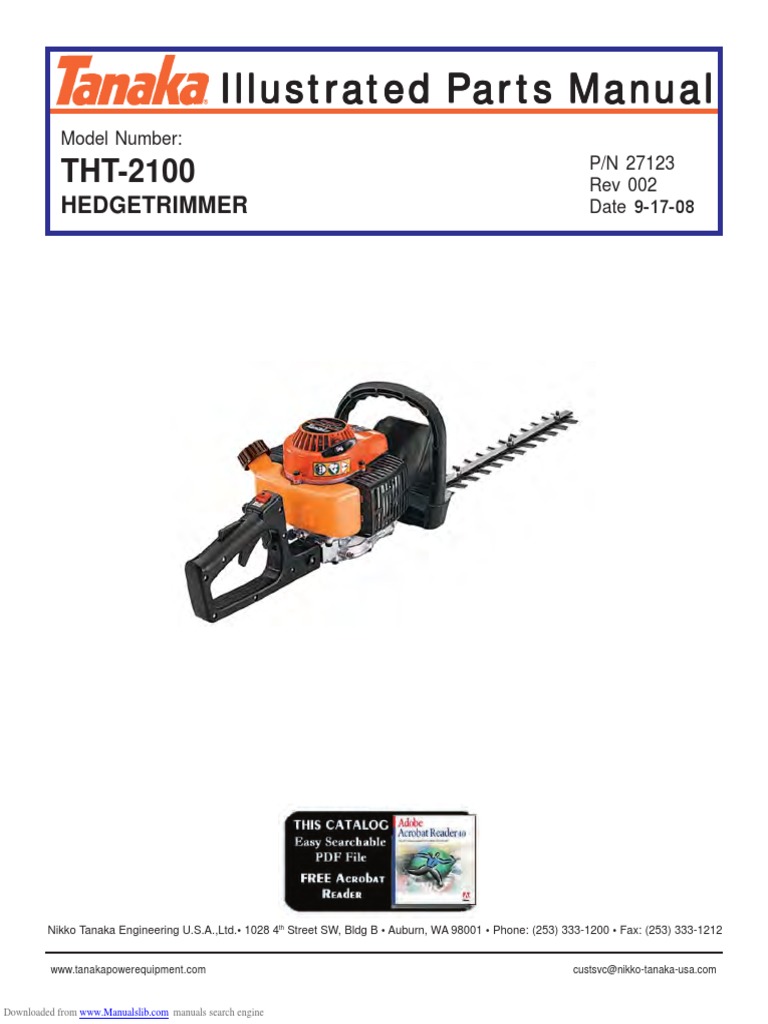 Tanaka Tht 210 Parts Manual Carburetor Screw