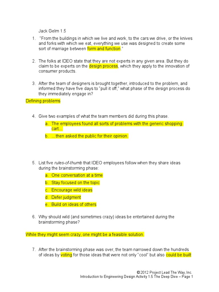 1 5 A Deepdive 1 | PDF | Brainstorming | Design