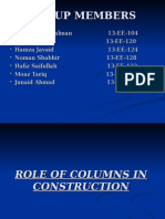 Role of Columns in Construction.....
