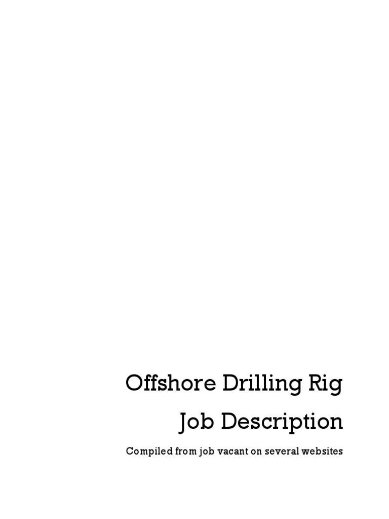 Offshore Drilling Rig Job Description PDF Drilling Rig Blowout
