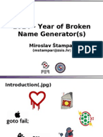  2014 – Year of Broken Name Generator(s)