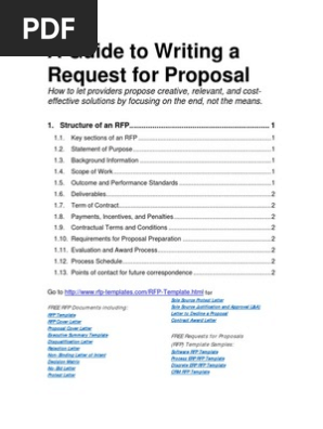 Request for Proposal Writing Guide