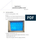 Experiment 1 Basic Operational Amplifier Circuits Postlab