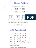 Carry-Select Adders: - Consider The Following Partitioned Addition