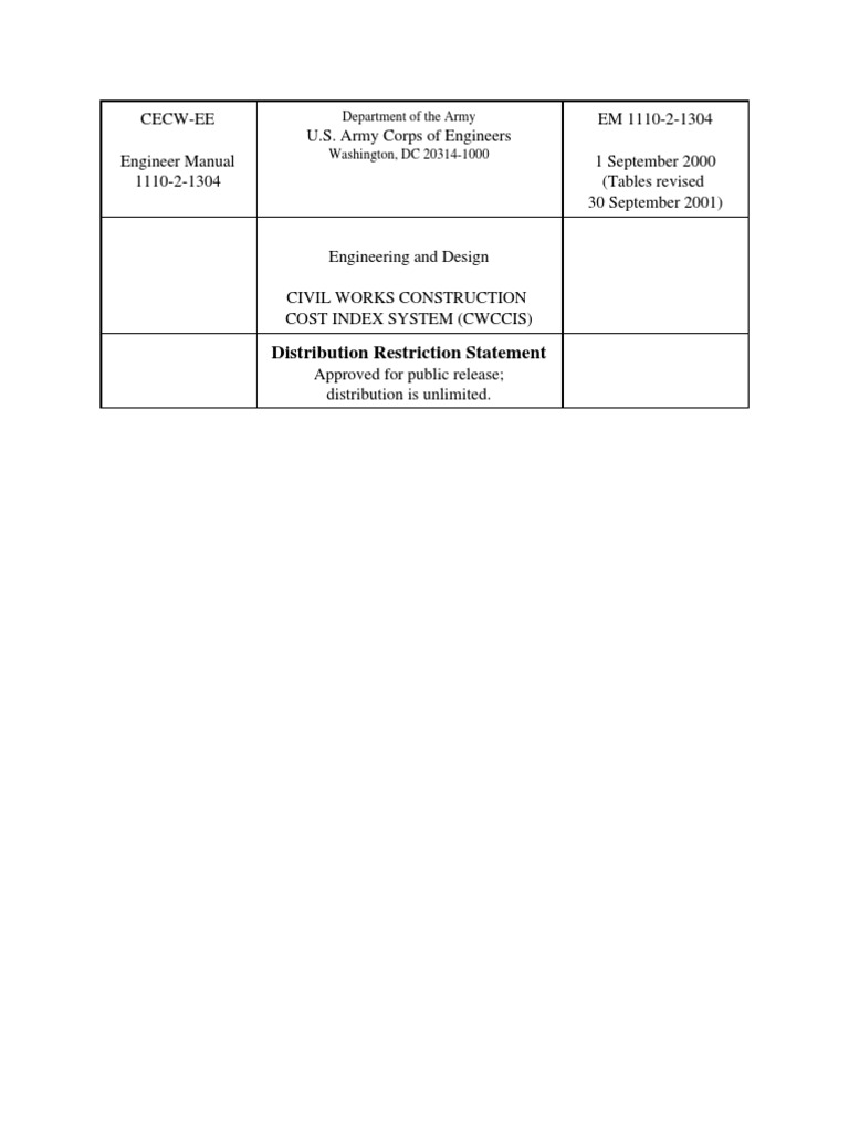 Civil Works Construction Cost Index Guide | PDF | Index (Economics ...