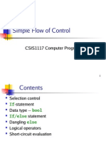Simple Flow of Control: CSIS1117 Computer Programming