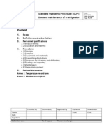 Content: Standard Operating Procedure (SOP) Use and Maintenance of A Refrigerator