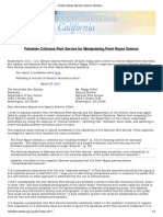 Feinstein Letter Criticizing Park Service For Manipulating Science 3.23.11