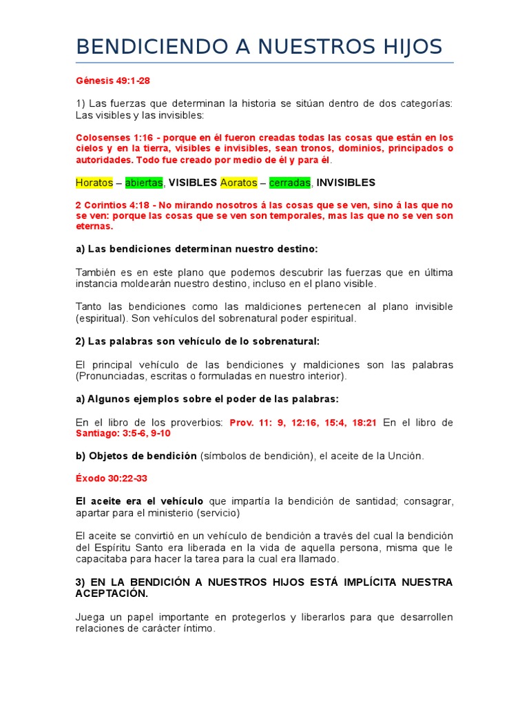 Bendiciendo A Nuestros Hijos | PDF | Bendición | Jacob