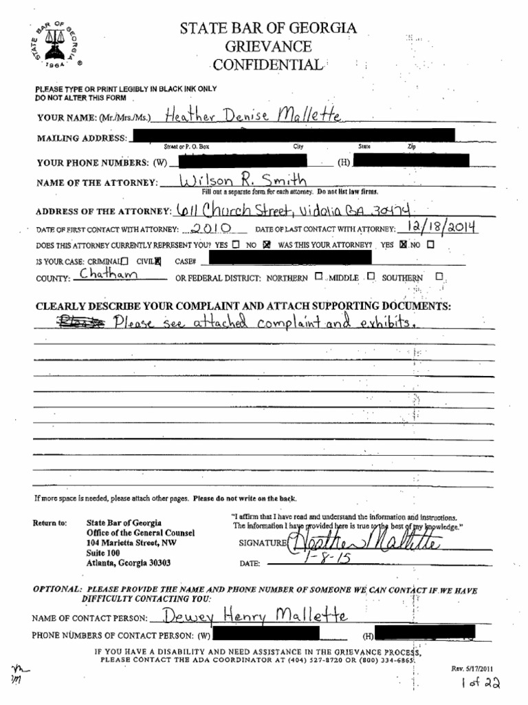 State Bar of Grievance PDF