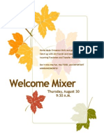 Welcome Mixer Flier Fall 2012