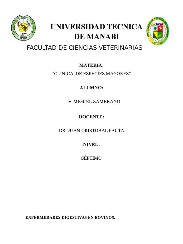 Enfermedades digestivas en bovinos una revisión de las causas, signos