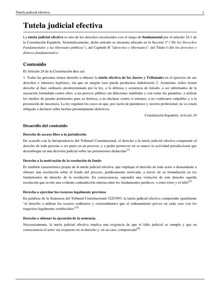 Derecho a la Tutela Judicial Efectiva | PDF | Derecho Constitucional ...