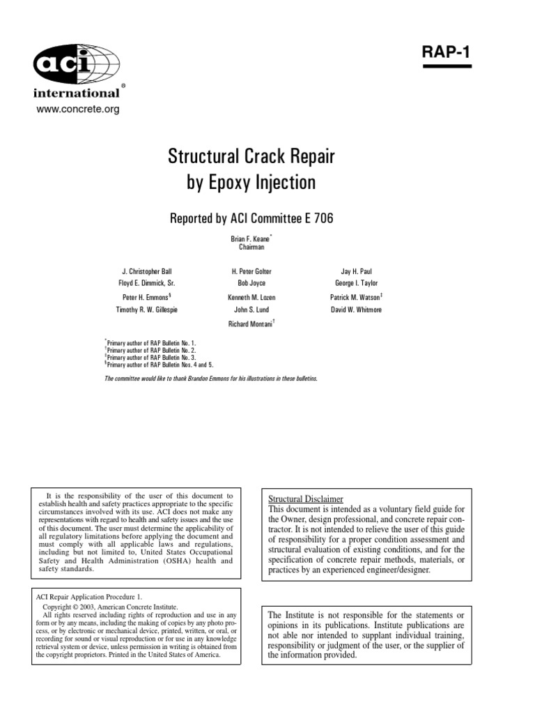 ACI Crack Repair PDF Safety Epoxy