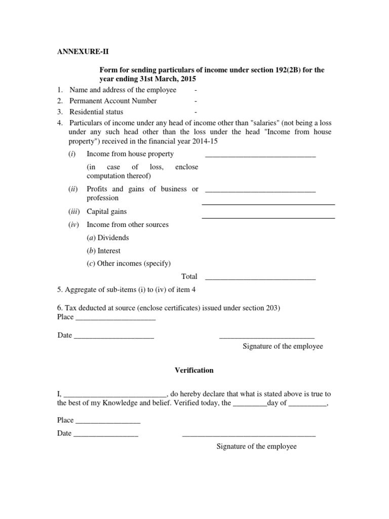 Annexture II (Form 12 C Revised) PDF Dividend Taxation