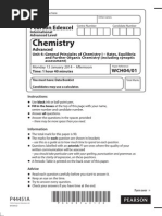 Edexcel IAL Chemistry January 2014 U4 Question Paper