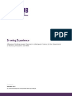 Growing Experience A Review of Undergraduate Placements in Computer Science For The Department of Business, Innovation and Skills PDF