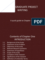 Undergraduate Project Writing: A Quick Guide To Chapter One