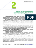 Lista 100 Alimente Permise Dieta Dukan Regim