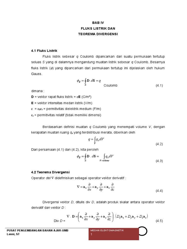Fluks Listrik & Teorema Divergensi | PDF